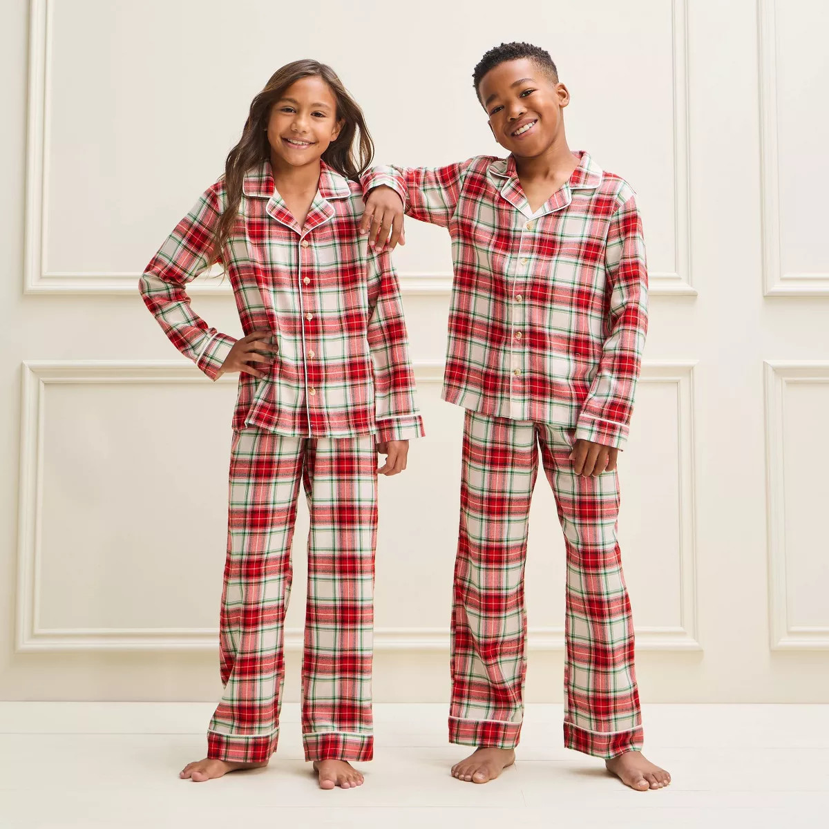 Kids' Holiday Plaid Flannel Matching Family Pajama Set - Wondershop\u2122 Red XL | Target