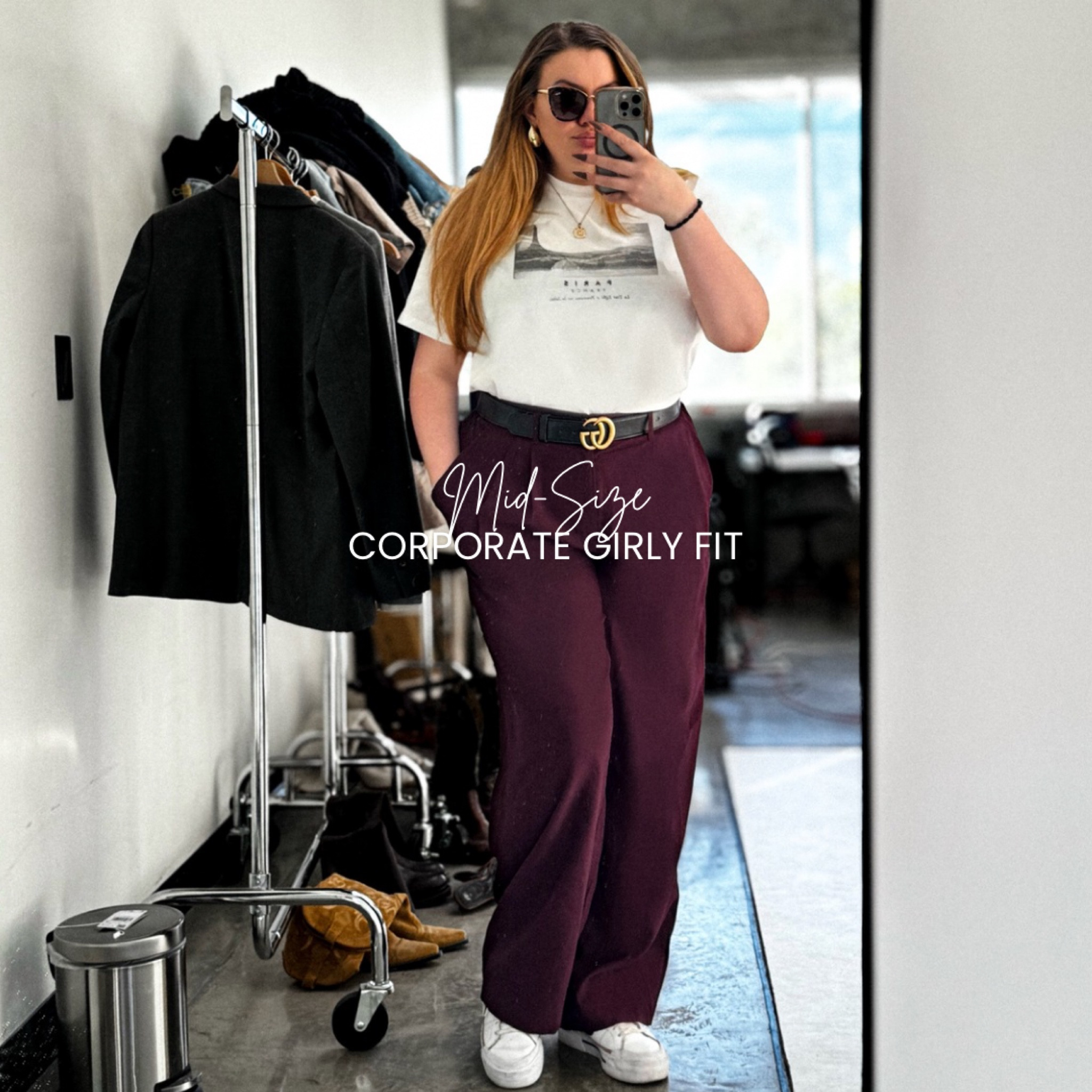 Midsize-Plus Size Corporate Girly outfit! I’m obsessed with the burgundy trend & legit these pants are so comfortable & they have a stretchy waist in the back so they’re PERFECT for midsize to plus size bodies, you can confidently sit and bend over in these. Paired with an oversized tee, I love the way it is so like effortlessly chic & makes me feel unstoppable.  

#LTKPlusSize #LTKMidsize #LTKStyleTip