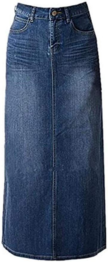 Women Maxi Pencil Jean Skirt- High Waisted A-Line Long Denim Skirts For Ladies- Blue Jean Skirt,B... | Amazon (US)