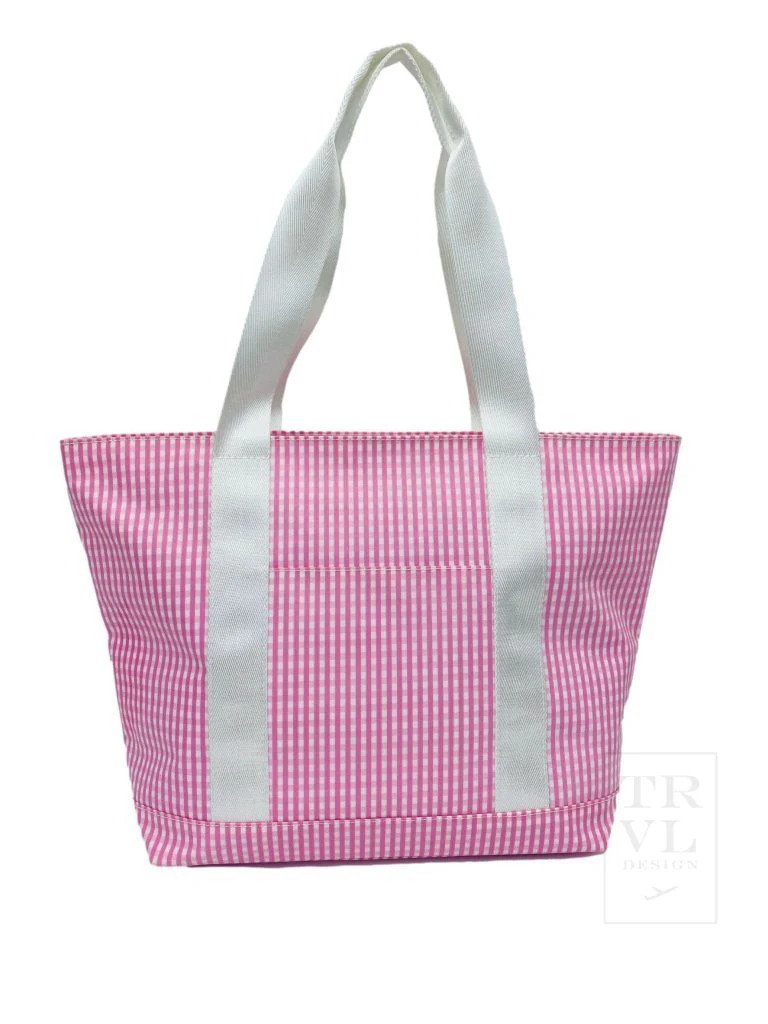 On The Go Classic Tote: Pink Gingham | Loozieloo