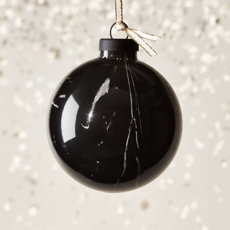 Marquina Glass Swirl Ornament + Reviews | CB2 | CB2