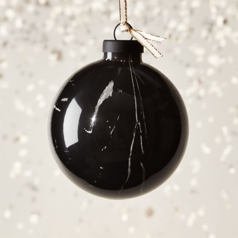 Marquina Glass Swirl Christmas Tree Ornament + Reviews | CB2 | CB2
