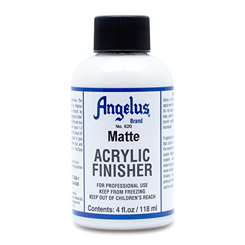 Angelus Matte Acrylic Finisher – Flexible Clear Coat for Leather Shoes, Bags, Jackets & Accessories, Matte Finish for Leather Craft & Restoration. No. 620-4 fl oz | Amazon (US)