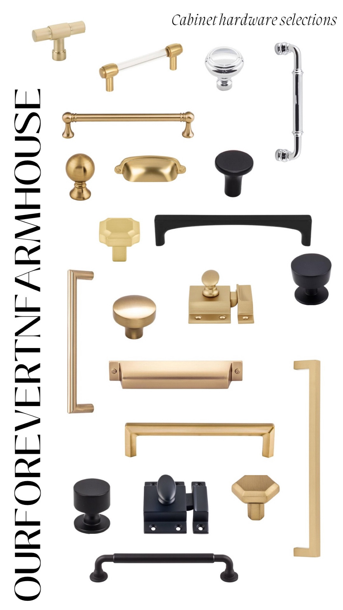 Cabinet hardware for our house.  I had fun mixing metals and styles.  

#LTKhome