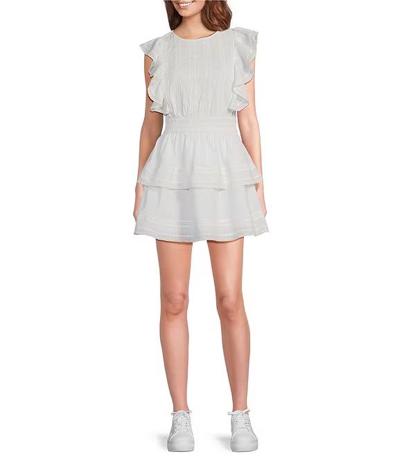 Chelsea & Violet Bekah Cotton Lace Crew Neck Short Sleeve A-Line Dress | Dillard's | Dillard's