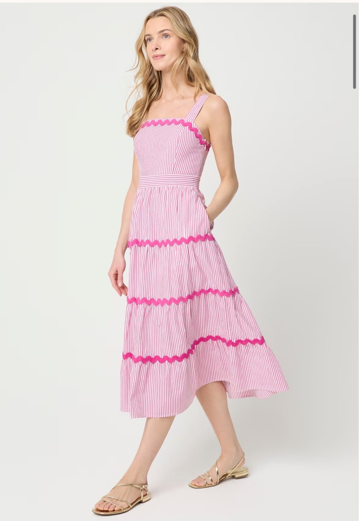 Love a rick rack and this spaghetti strap midi dress is perfect for summer parties and weddings

#LTKootd #LTKmomlife #LTKMidsize
