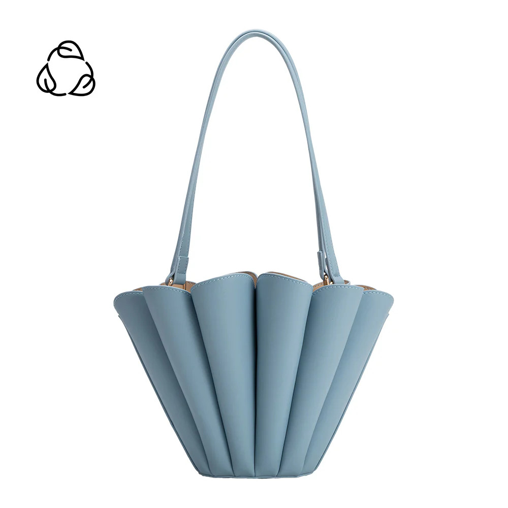 Blue Shellie Recycled Vegan Leather Shoulder Bag | Melie Bianco | Melie Bianco