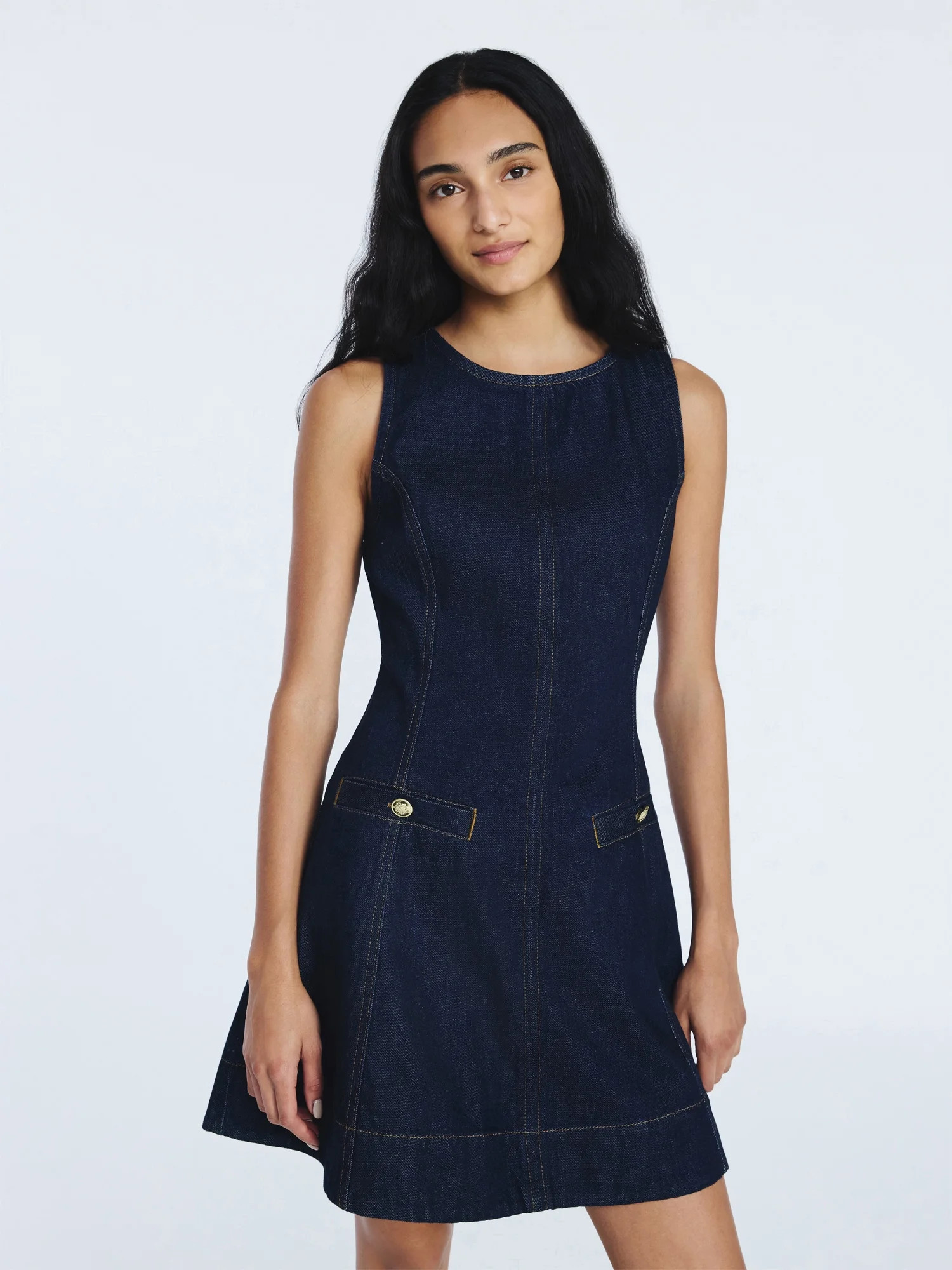 Free Assembly Women's and Women’s Plus Sleeveless Denim Mini Dress, Sizes 0-26W | Walmart (US)