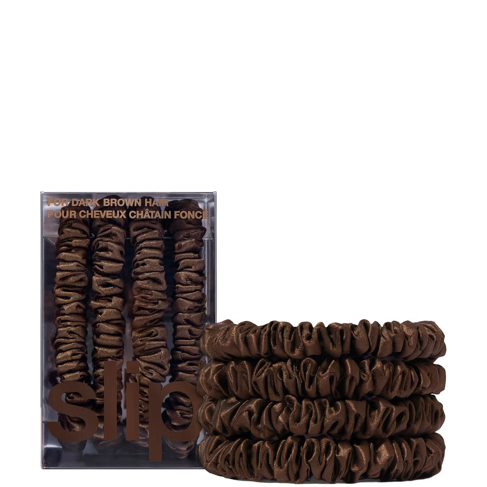 Slip Pure Silk Skinny Scrunchies - Dark Brown | Look Fantastic (UK)
