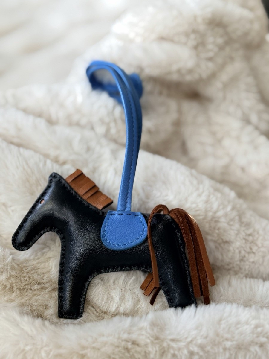 HERMES | Zanzibar Horse Rodeo Bag Charm Black Gold Brown Blue PM Leather  | eBay Australia | eBay AU