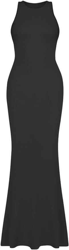 REORIA Women's Summer Sexy Lounge Tank Long Dress Elegant Sleeveless Halter Neck Bodycon Maxi Dre... | Amazon (US)