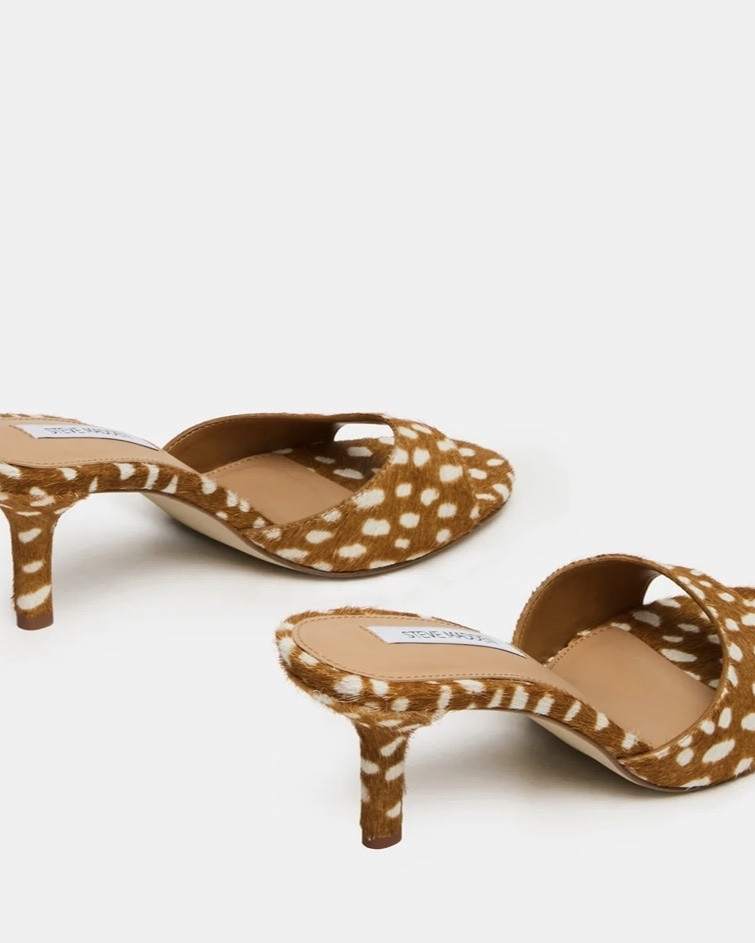 These heels are officially in their main character era.  
The spotted print, the sleek shape, the effortless “I just know I’m the outfit” energy — obsessed is an understatement. These Steve Madden heels are the kind of shoe that instantly makes even the simplest look feel expensive.

#LTKootd #LTKgrwm #LTKSaleAlert