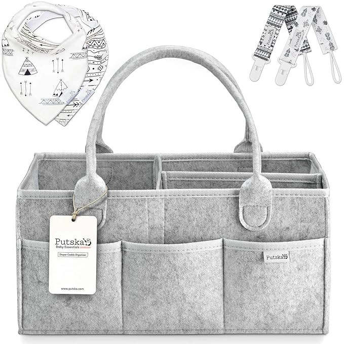 Putska Baby Diaper Caddy Organizer Nursery Basket Set - A Baby basket gift registry for baby show... | Amazon (US)