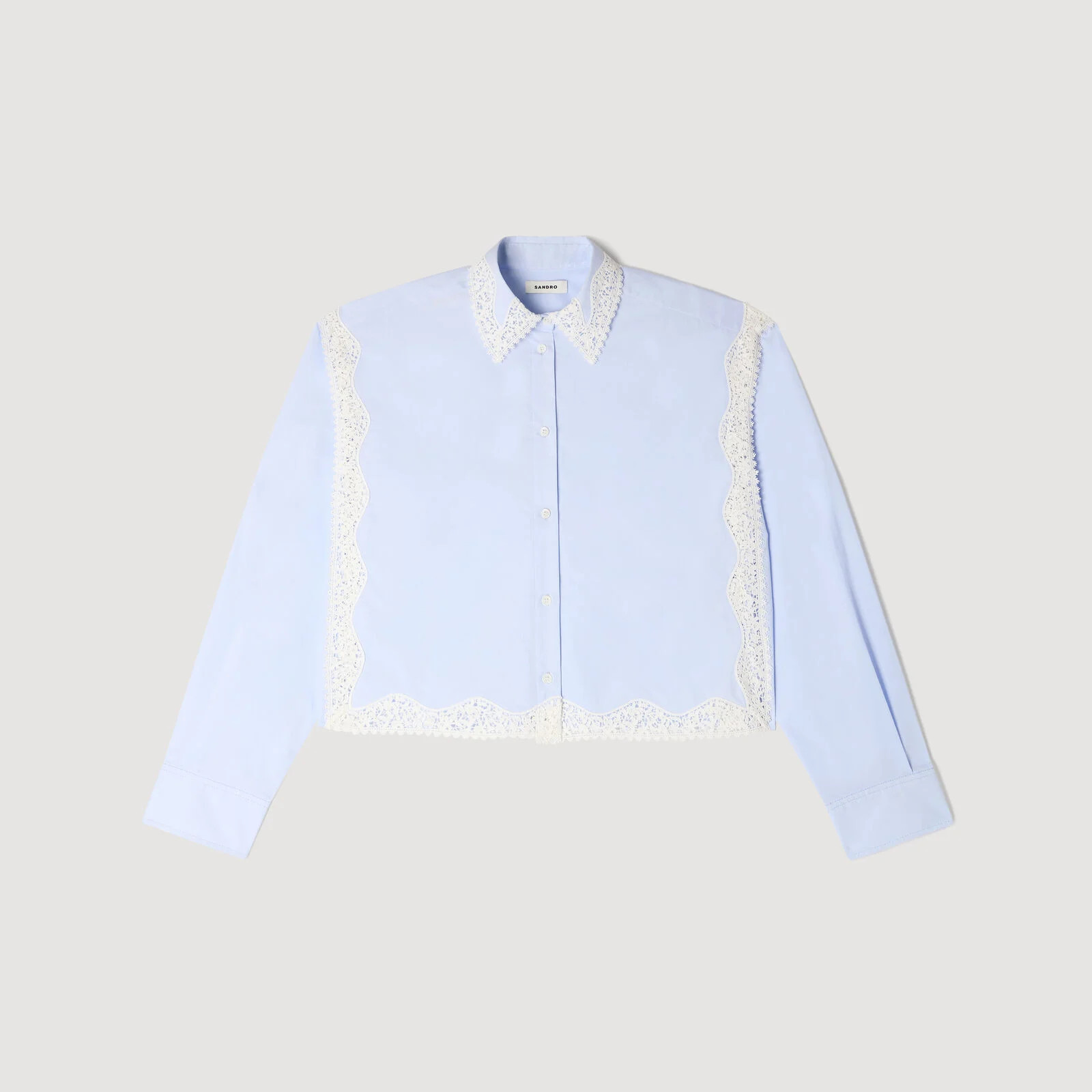 Lace detail shirt | Sandro US | Sandro-Paris US
