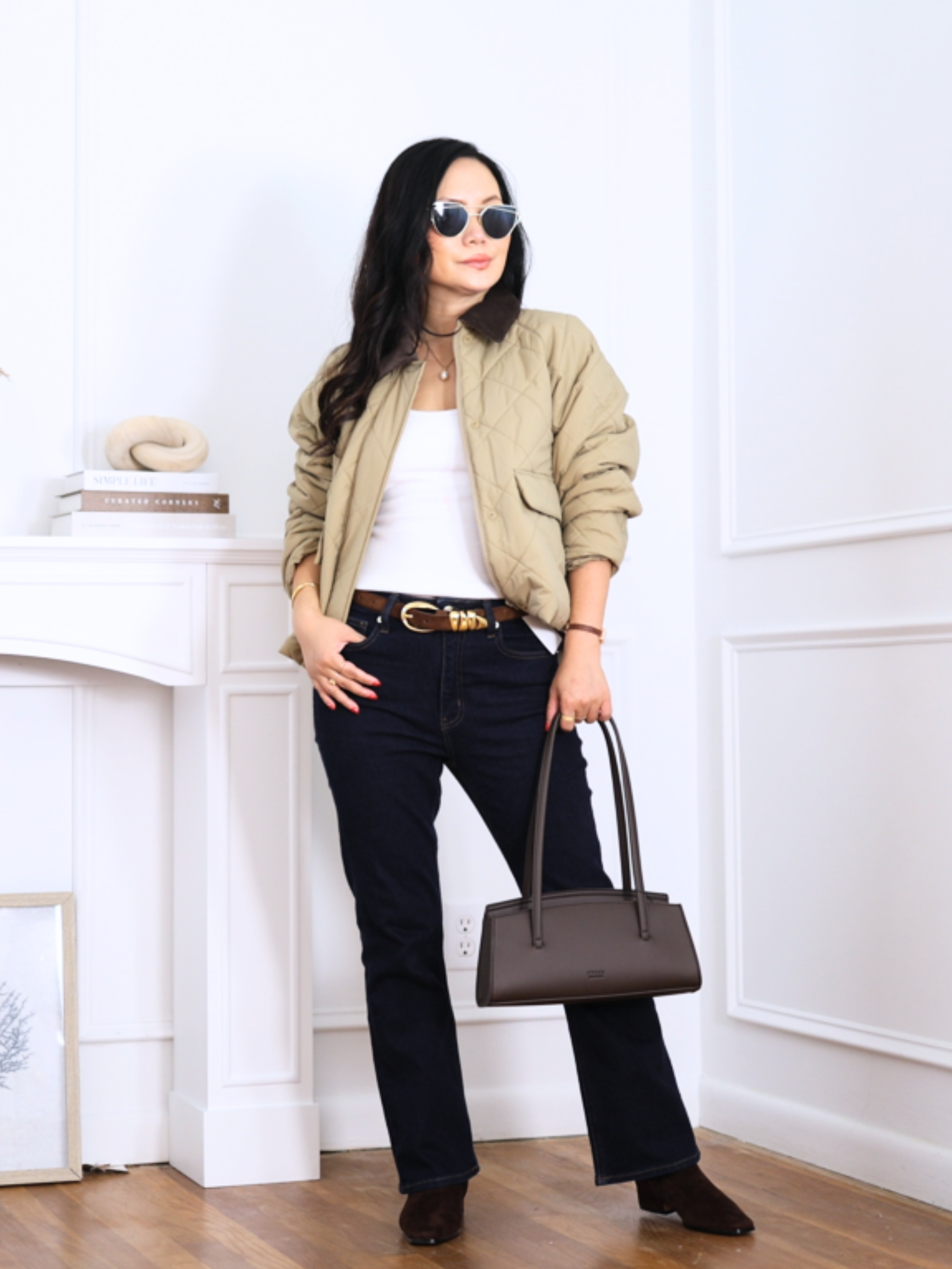 Bomber jackets are everywhere right now, but the length makes such a difference if you’re petite. I love that this UNIQLO one hits around the waist instead of overwhelming my frame. I’m wearing size XS. Wearing with Quince bella kicklare jeans. 

 #LTKSeasonal #LTKOver40 #LTKPetite