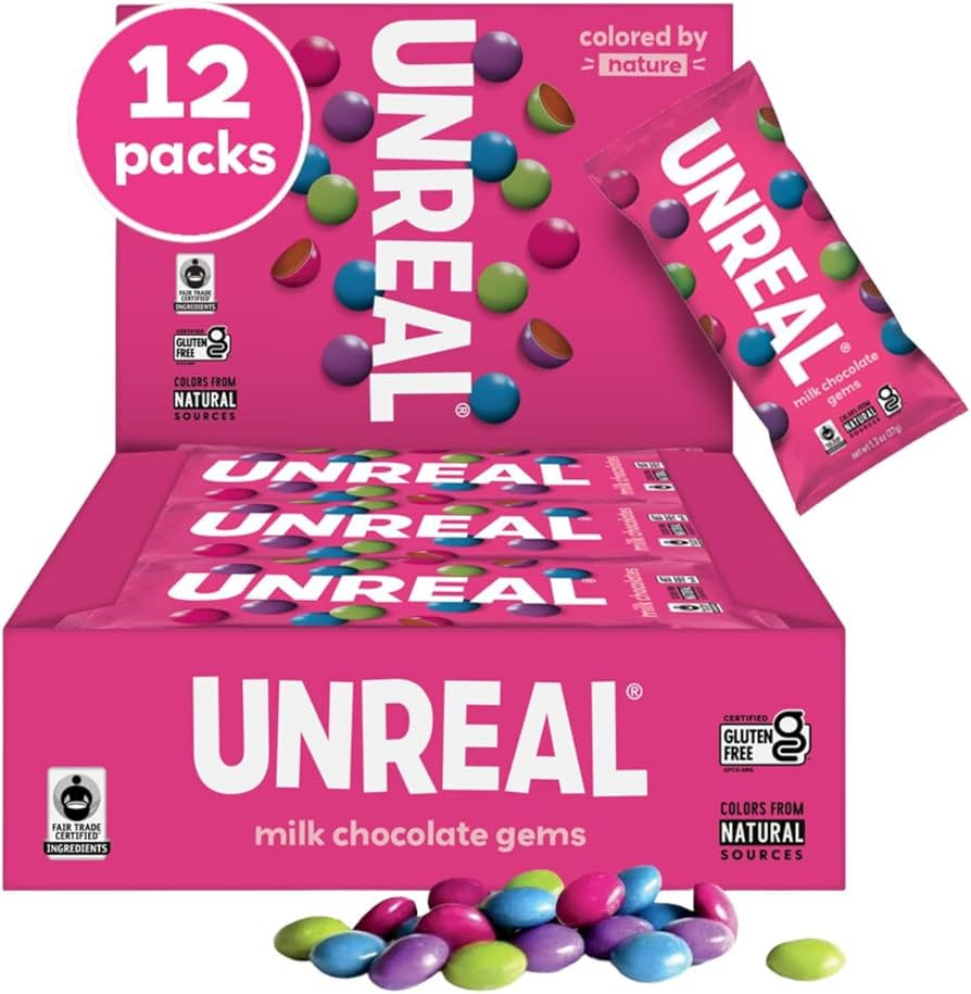 UNREAL Milk Chocolate Gems | Certified Fair Trade, Non-GMO | Made with Gluten Free Ingredients an... | Amazon (US)