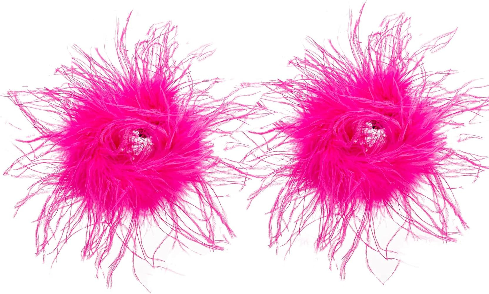 LVCOMEFF Women Ostrich Feather Bracelet Wrist Cuffs Furry for Party Wedding Bride Concert Luxurio... | Amazon (US)