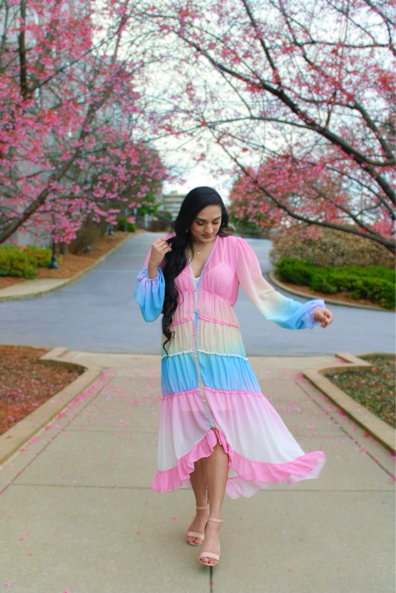 Ombre High Low Dress