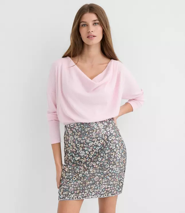 Cozy Ribbed Cowl Neck Top | LOFT