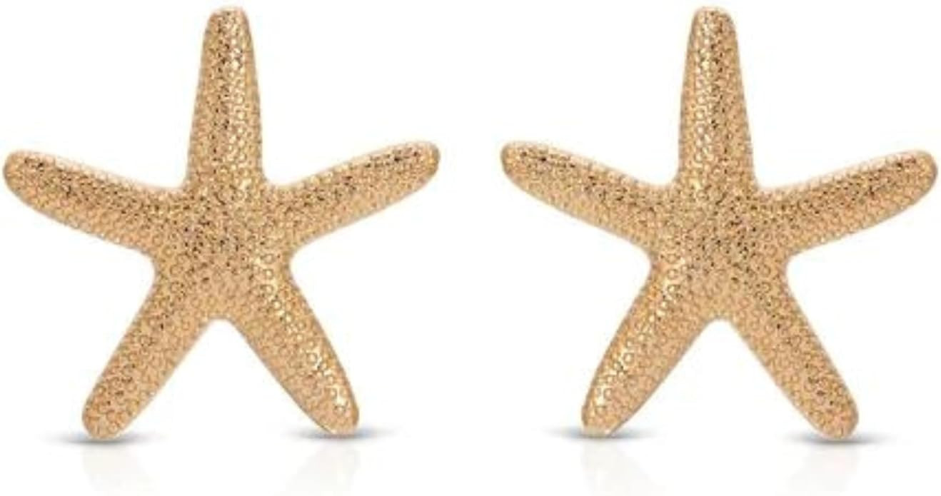 Ettika Stud Earrings For Women. Statement Starfish Stud Earrings, 18K Gold Plated Earrings. Women... | Amazon (US)