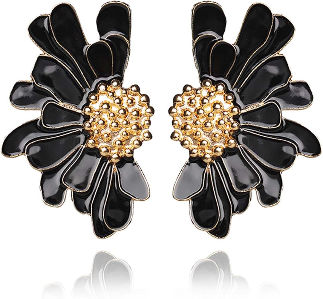 Vintage Flower Stud Earrings Exaggerated Oversized Daisy Flower Earrings Statement Jewelry for Wo... | Amazon (US)