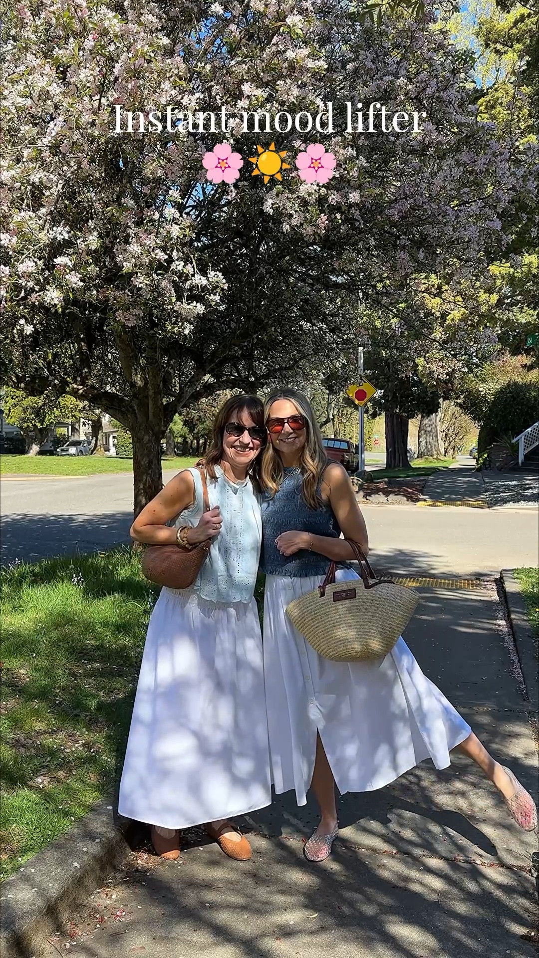 Comment SHOP for outfit links!🛍️
In search of cherry blossoms and feminine spring looks!🌸🌸
We both love the white midi skirt trend! It’s such a pretty option to wear casually or dressed up. We couldn’t resist twinning on our favorite white skirts. We paired ours with cropped blue tops and comfy flats. Such an easy, breezy spring outfit formula! 
How to Shop:🛍️
-Comment SHOP for links!
-Click the link in our bio to shop!
-Watch our stories for links!

White midi skirt, blue tops, Quince bag, Sezane bag, ballet flats, spring outfit 

#LTKootd #LTKgrwm #LTKOver40