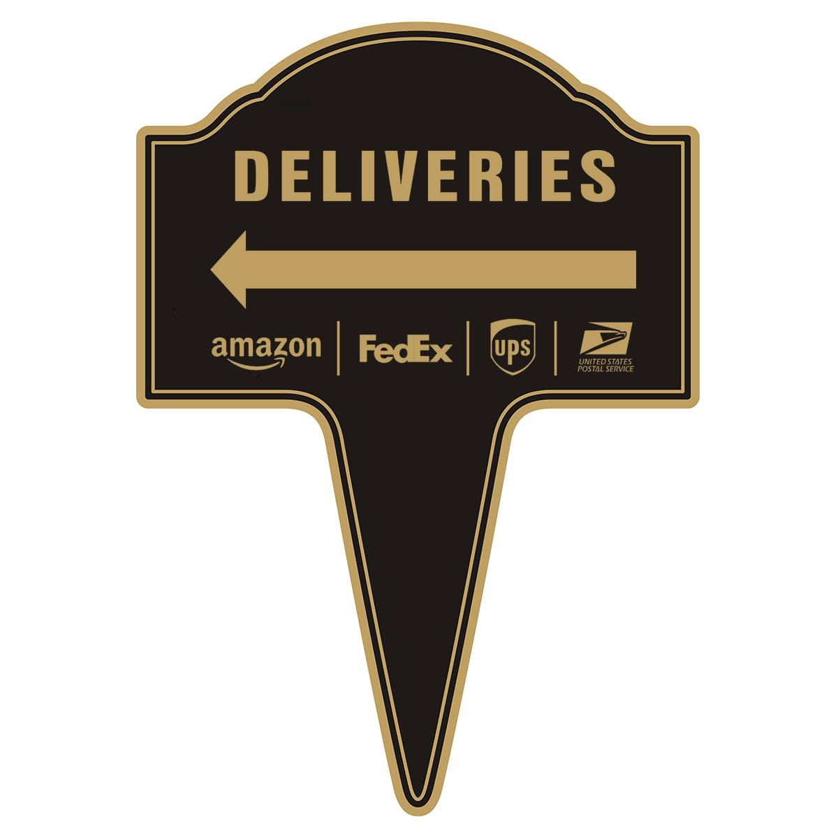 Deliveries Sign with Arrow Left, Yuntarda 14"x10"Integrated Stake Metal Sign for Outdoor Use Deli... | Amazon (US)