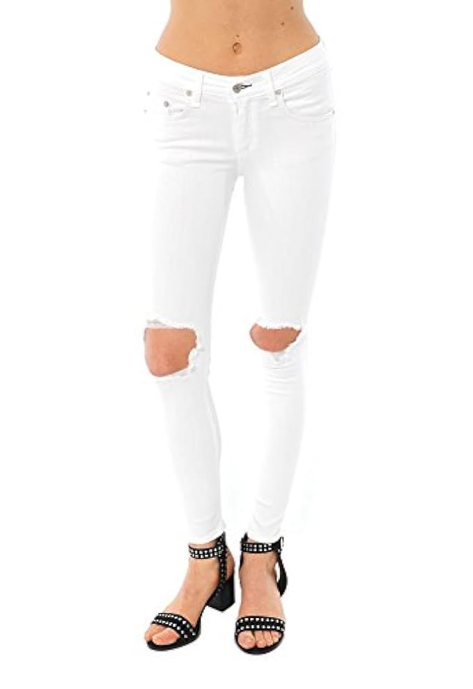rag & bone Bright White Capri Jeans With Holes | Amazon (US)