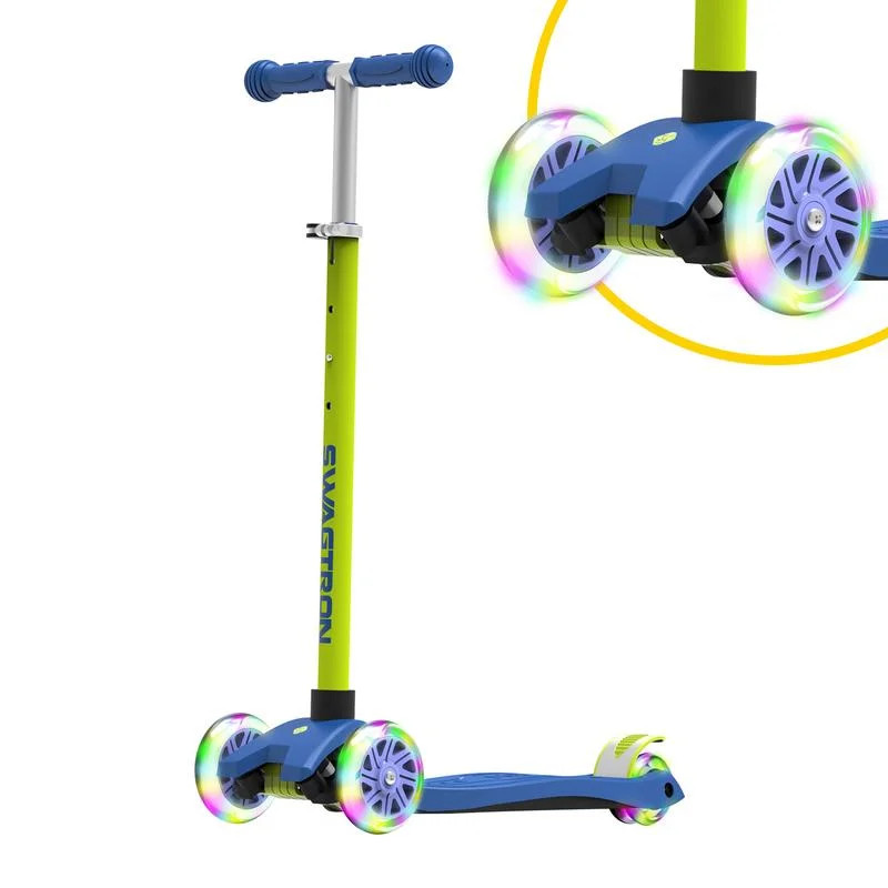 Swagtron K5 3-Wheel Kids Scooter with Light-Up Wheels Height-Adjustable for Boys or Girls Ages 3+... | Walmart (US)