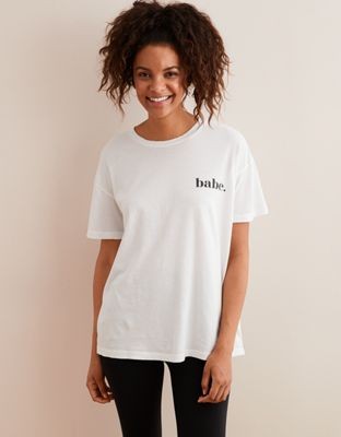 Aerie Oversized Distressed Boyfriend T-Shirt | American Eagle Outfitters (US & CA)
