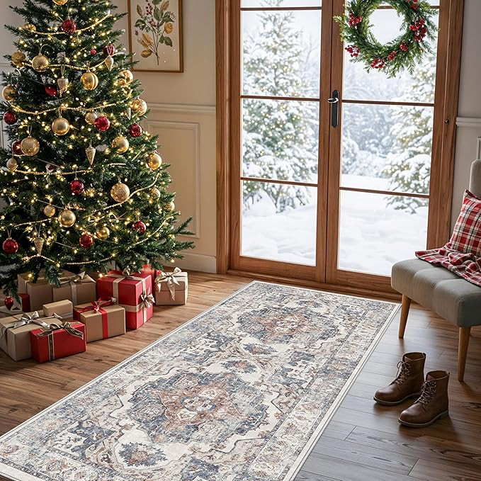 Hallway Washable Runner Rug - 2x6 Kitchen Rugs Entryway Rug Runner Vintage Soft Floor Mat Non Sli... | Amazon (US)
