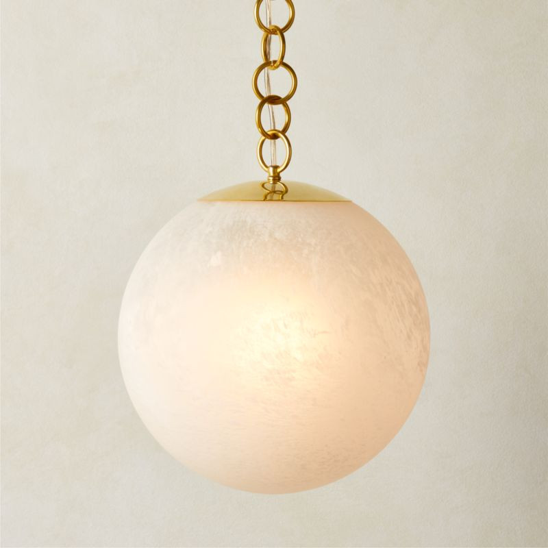 Moon Globe Pendant Light with Brass Chain 14" by Kara Mann + Reviews | CB2 | CB2