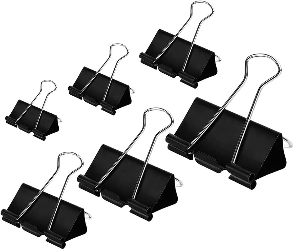 DSTELIN Binder Clips Paper Clamps Assorted Sizes 100 Count (Black), X Large, Large, Medium, Small... | Amazon (US)