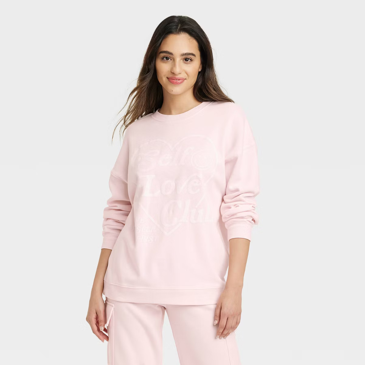 Women's Self Love Club Graphic Sweatshirt - Pink | Target