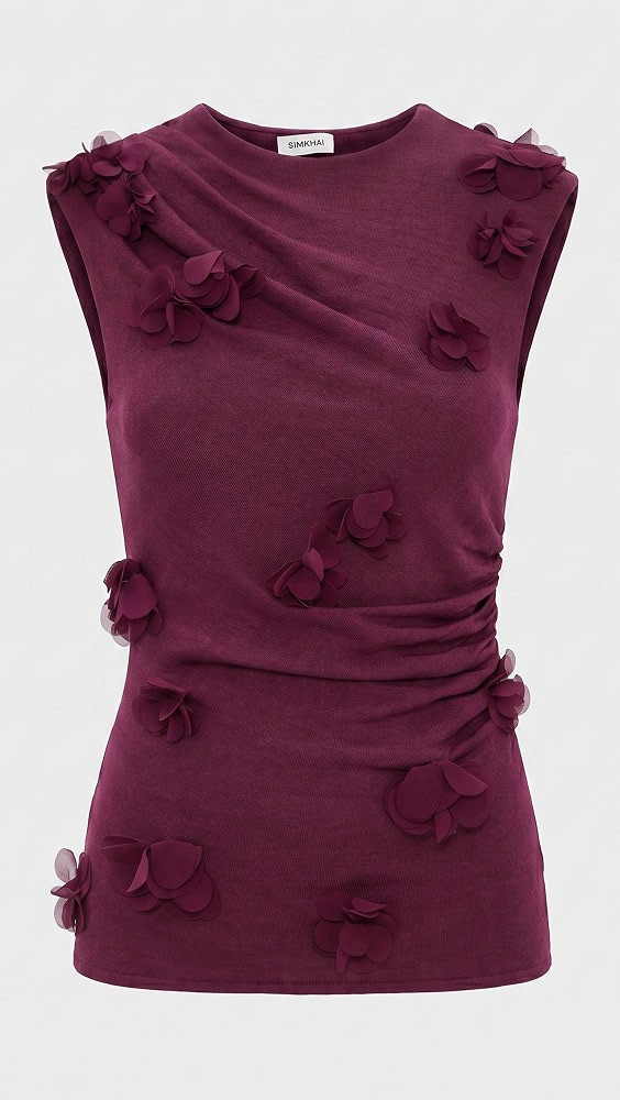 SIMKHAI Tessa Floral Applique Top | Shopbop | Shopbop