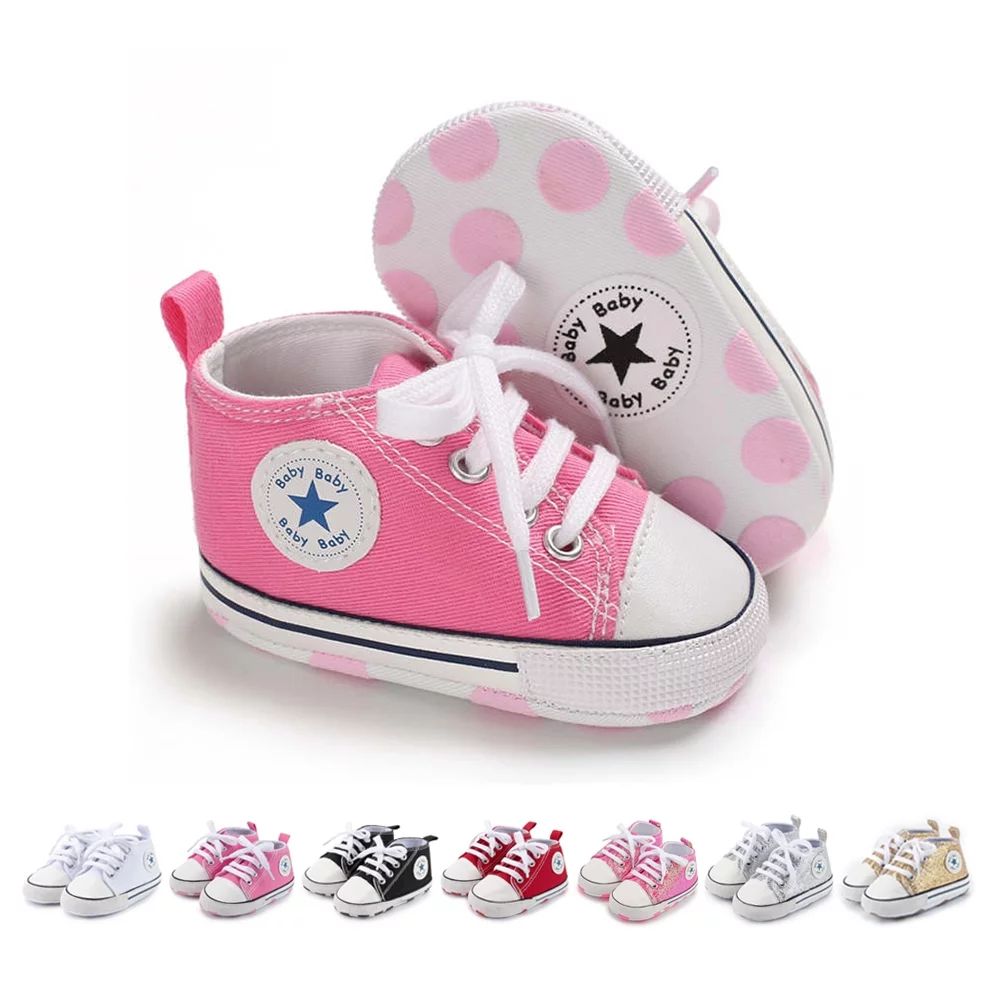 HsdsBebe Baby Girls Boys Shoes Infant Canvas High-Top Ankle Sneakers for First Walkers 0-18M | Walmart (US)