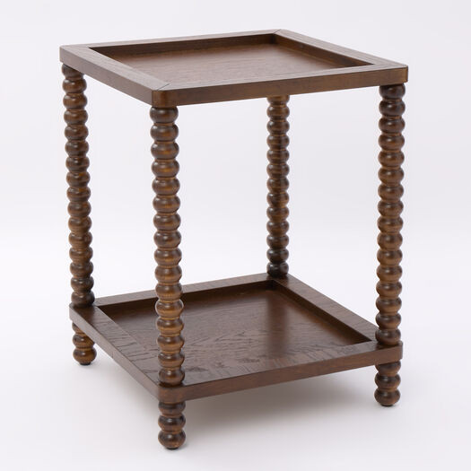Wooden Two Tier Side Table 57x43cm | TK Maxx