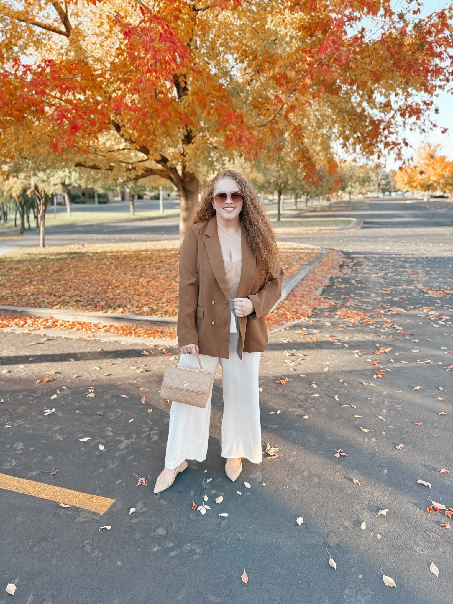 Elevating fall layers 🍂🤎 This brown blazer with chic gold buttons is giving all the cozy chic vibes. Everything linked so you can recreate the look ✨ office outfit | office style | office look | amazon office outfit | amazon office style | amazon office must haves | work wear | amazon work wear | work wear style | amazon work wear style | blazer | amazon blazer | amazon brown blazer | brown blazer | fall blazer | dress pants | work pants | cream pants | cream dress pants | Amazon dress pants | Amazon work pants | mules | sling back mules | Amazon mules | sling back mules | fall shoes | amazon finds | amazon fashion | amazon outfit | amazon look | office look | office wear | looks for the office | look for the office | tank top | amazon tank top | fall office outfit | fall work wear | fall outfit for the office | fall office outfit inspo | fall work wear | fall fashion | Fall must haves 

#LTKSaleAlert #LTKStyleTip #LTKMidsize