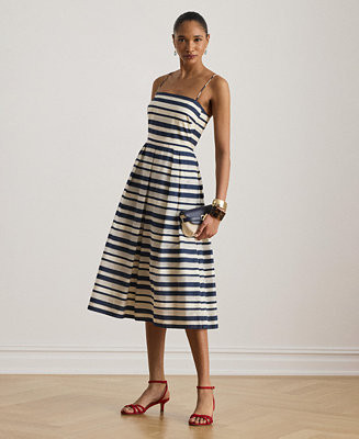 Women's Striped Satin Sleeveless Cocktail Dress | Macy's