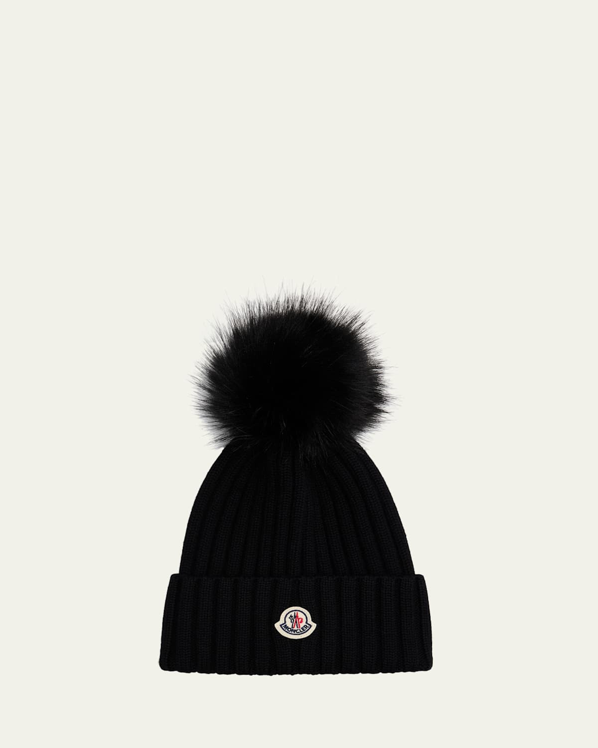 Ribbed Beanie with Faux Fur Pom | Bergdorf Goodman