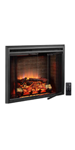 PuraFlame Western Electric Fireplace Insert with Fire Crackling Sound, Remote Control, 750/1500W,... | Amazon (US)