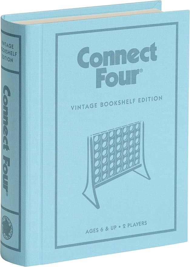 Connect Four Vintage Bookshelf Edition - 4 in a Row Game by WS Game Company, Fabric-Wrapped Book ... | Amazon (US)