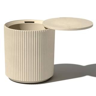 Veradek Round Sand Plastic 21 in. H Outdoor Cooler Side table | The Home Depot