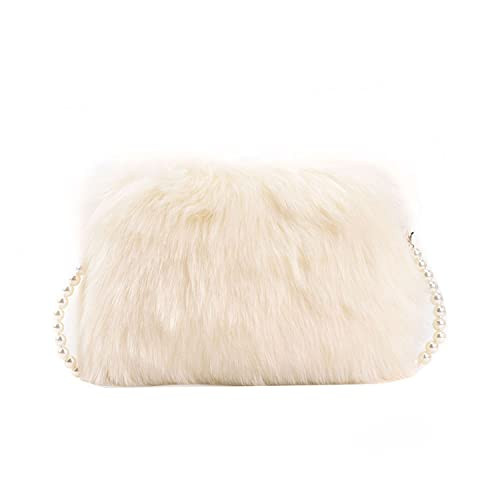 Ynport Faux Fur Bag for Women Fuzzy Evening Clutch Fluffy Feather Shoulder Purse Small Cute Furry Phone Crossbody Handbags | Amazon (US)