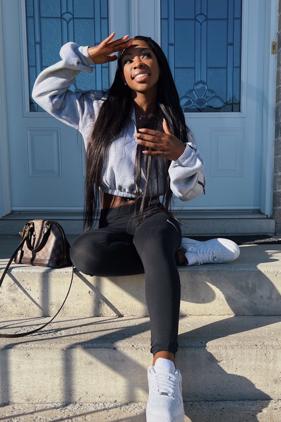 Casual outfit, minimal outfit, outfit inspo, neutral aesthetic, winter look, workout look, street style, street wear, minimal aesthetic, grey hoodie, white shoes, pretty little thing, plt, Nike, airforce 1, Nike Air Force 1

#LTKSeasonal #LTKshoecrush #LTKunder50