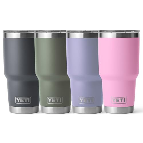 YETI 30 oz Rambler Tumbler Bundle, 1 Each of Charcoal, Camp Green, Cosmic Lilac, and Power Pink | Amazon (US)