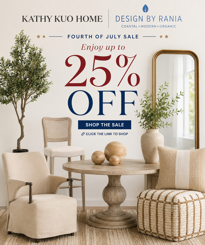 Fourth of July Home Favorites | Save Up to 25% at Kathy Kuo Home
If you've been waiting to refresh your home, now is the perfect time. Shop my favorite Kathy Kuo Home pieces during their Fourth of July Sale and save up to 25% on timeless furniture, mirrors, décor, accent chairs, dining tables, pillows, olive trees, and more. I curated this collection with my signature coastal, modern organic style to help you create a warm, elevated home you'll love for years to come.✨ Save up to 25% for a limited time. Click below to shop all of my favorites before the sale ends. 

 #LTKdayinmylife #LTKstorytime #LTKSeasonal