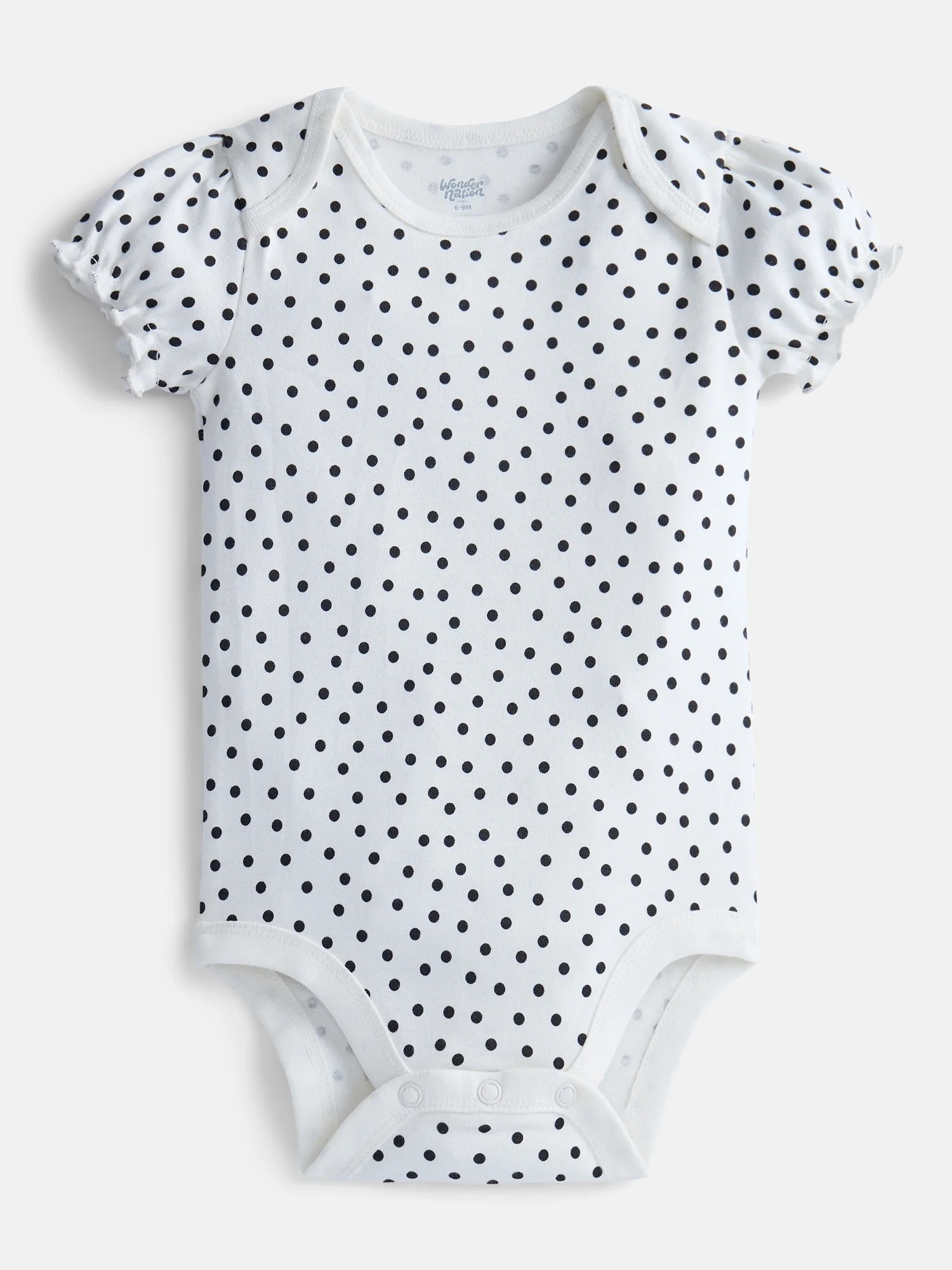 Wonder Nation Baby Girls' Graphic Cotton Bodysuit with Short Puff Sleeves, Sizes 0M-24M | Walmart (US)