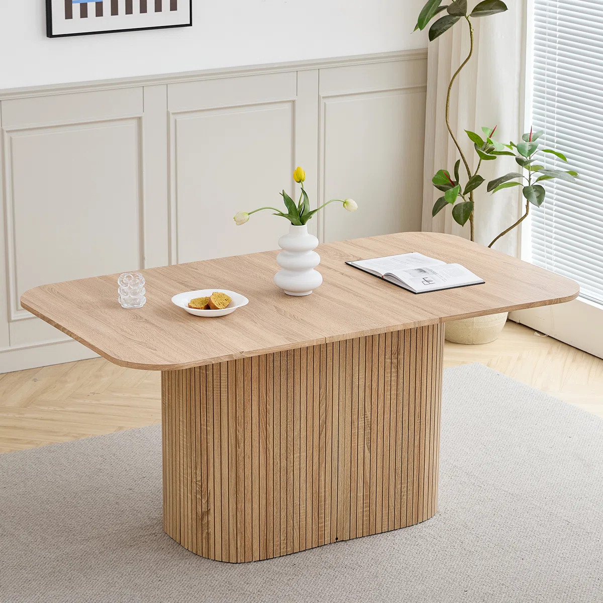 Nordic Style Wooden Dining Table - Rectangular Dining Table - For 4-6 People | Wayfair UK