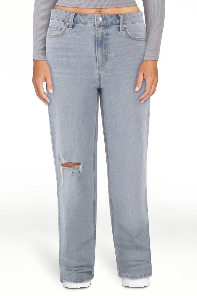 No Boundaries High-Rise Straight Leg Jeans, 30" Inseam, Women’s | Walmart (US)
